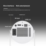 Portable Projector Small Straight Projector For Home Use 180 Degrees Projection Angle Automatic Focus Home Video Projector - Image 9