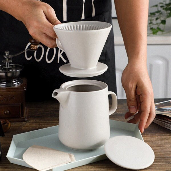 طقم ماكينة تحضير القهوة بالتنقيط من السيراميك للاستخدام المنزلي
