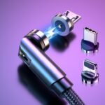 كابل مغناطيسي دوار من إساجر، كابل شحن USB من النوع C بزاوية 360 درجة، شاحن مغناطيسي سريع، كابل مغناطيسي صغير دوار بزاوية 540 درجة