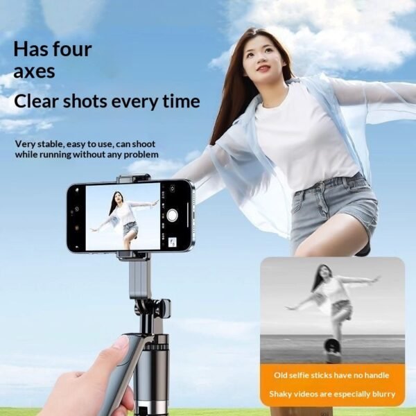 R16 Smartphone Stabilization Selfie Stick With Remote Control Extendable Design  And Built in Tripod Legs