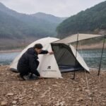 Outdoor Equipment Rain-proof Thickened Camping Three-point Tent Windproof Sunscreen Portable Folding Tent