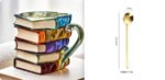 Painted Book Coffee Cup Unique Book Stacking Coffee Cup - Image 10