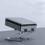 ⁦حامل معدني للكمبيوتر المحمول، طاولة مكتب قابلة للتعديل والرفع⁩ - الصورة ⁦4⁩