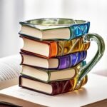 Painted Book Coffee Cup Unique Book Stacking Coffee Cup - Image 5