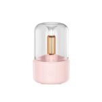 ⁦مرطب هواء محمول يعمل بضوء الشموع، مزود بمنفذ USB، سعة 120 مل، يعمل بالكهرباء، وينتج رذاذًا باردًا، ويستمر مفعوله من 8 إلى 12 ساعة، مع ضوء ليلي LED.⁩ - الصورة ⁦8⁩